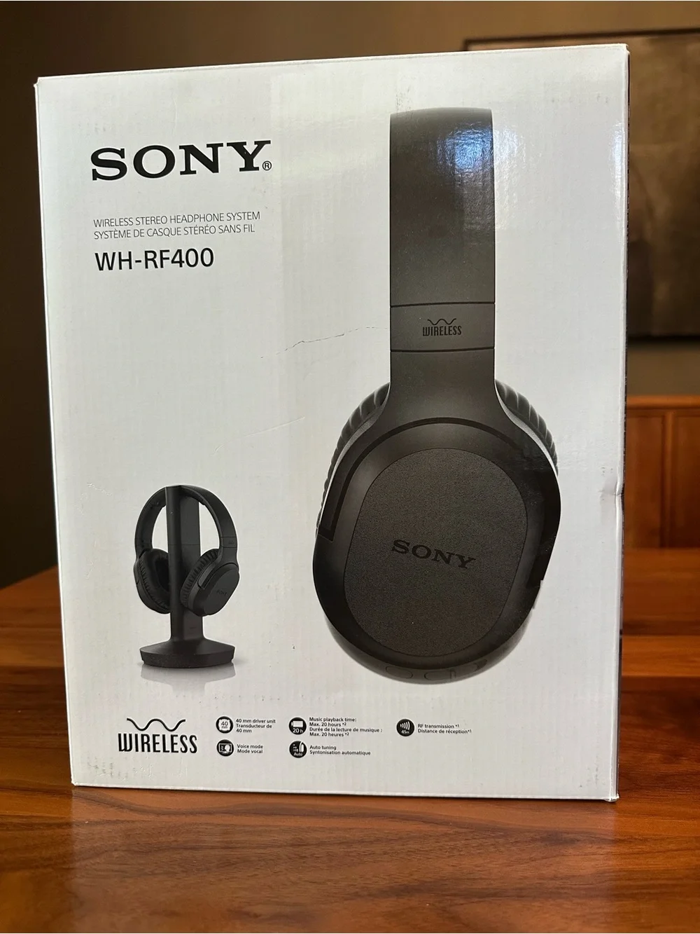 Sony WH-RF400 Wireless Over-Ear Headphones - Black